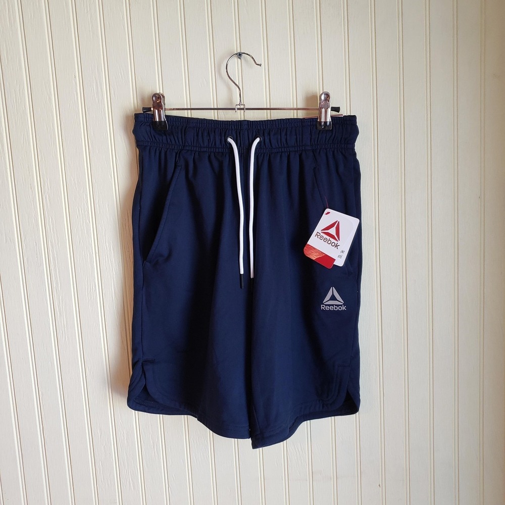 Reebok Shorts‎ Mens XS Blue Athletic Jersey Elastic Waist Drawstring Gym Running